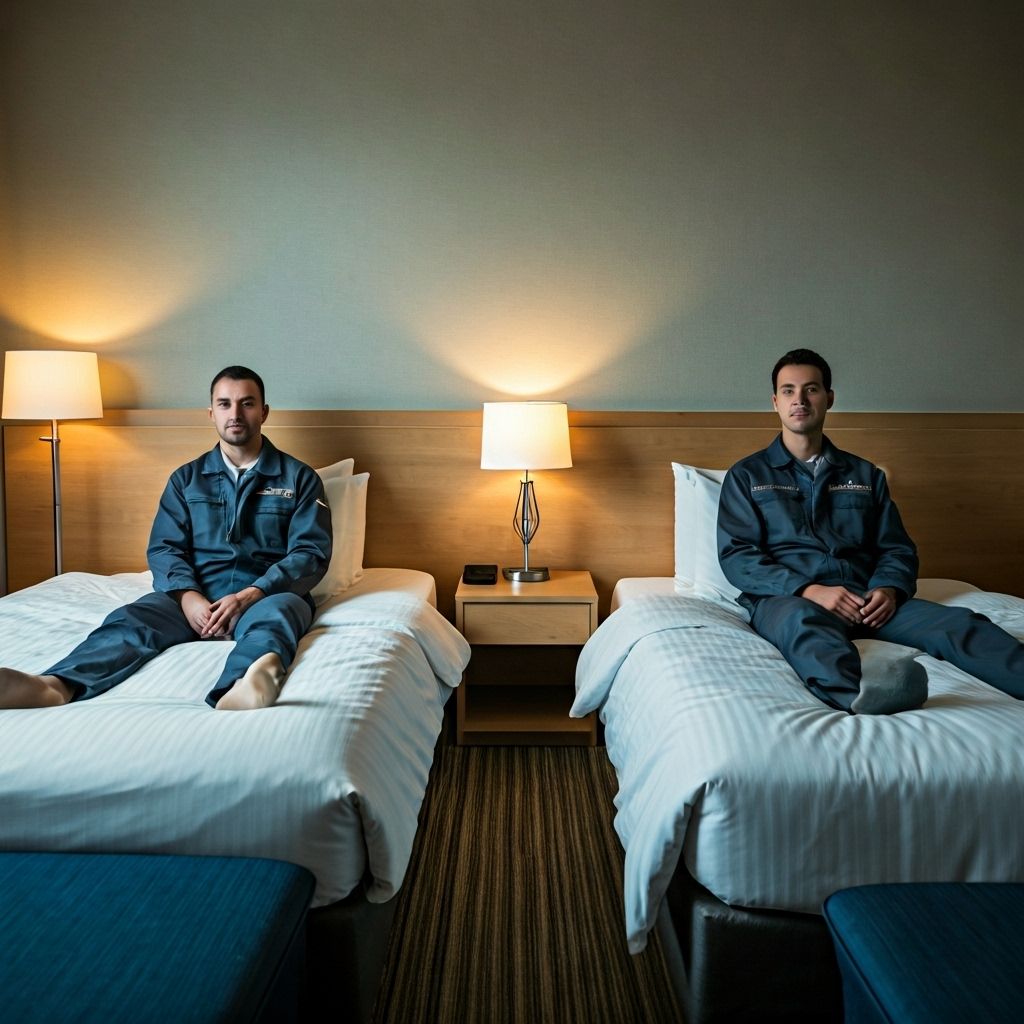 Trabalhadores de rodovias descansando no Hotel Brandão